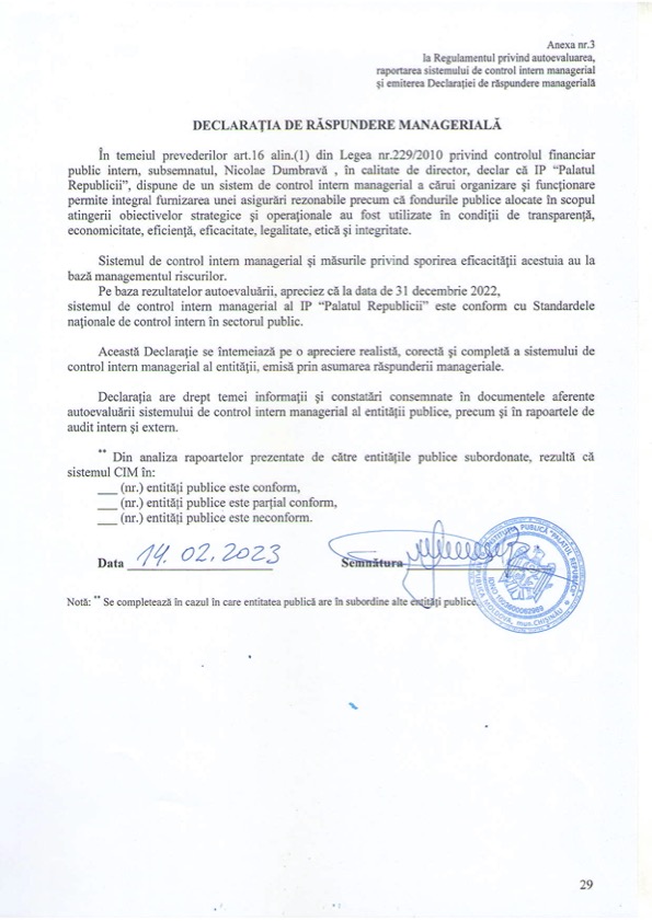 Declaraia de rspundere 2022